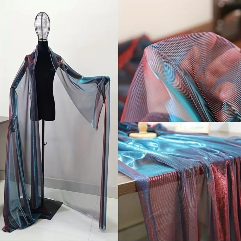fabric | Other | Piece Gradient Twocolor Mesh Fabric Lovely Shimmering ...
